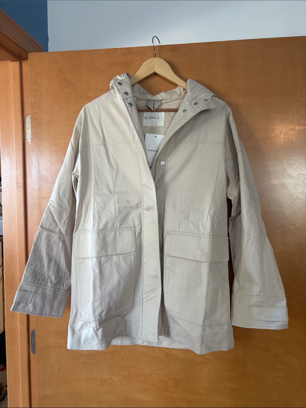 Everlane Beige Hooded Field Jacket